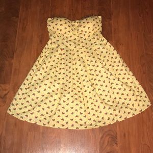 Yellow bird pint dress